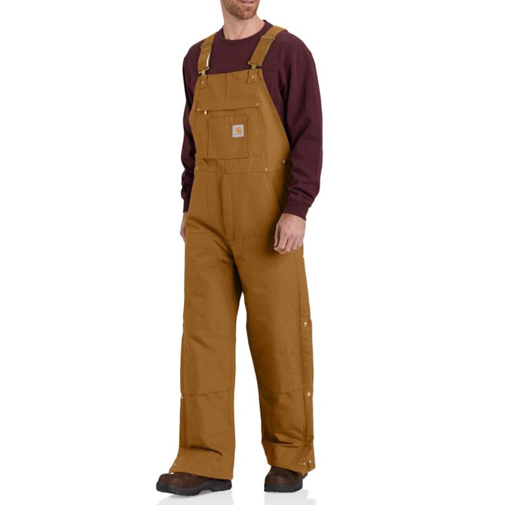 Men’s Carhartt 104393 - Loose Fit Zip-to-Thigh Bib Overall - Quilt Lined Small